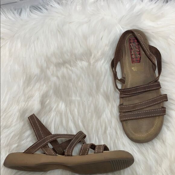 Woolrich Tan Leather Strappy Sandals Sz 10 - Picture 1 of 6